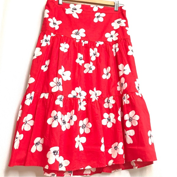 J. Crew red cotton skirt - Picture 2 of 4